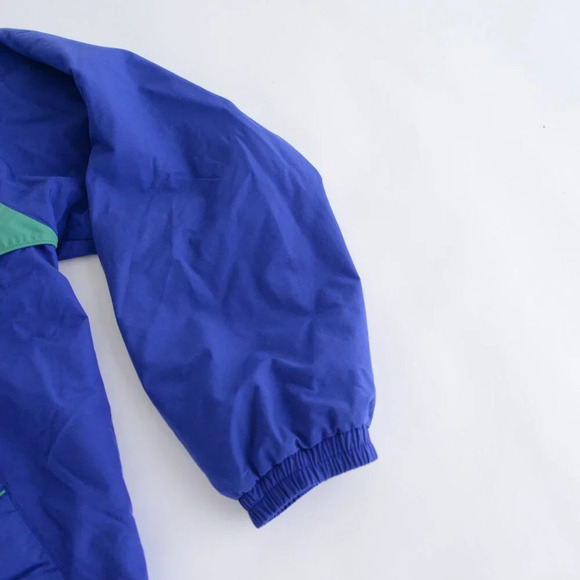 Vintage 90S Tourney Blue  And Green Lightweight Nautical Zip Up Nylon Jacket L - Picture 4 of 11